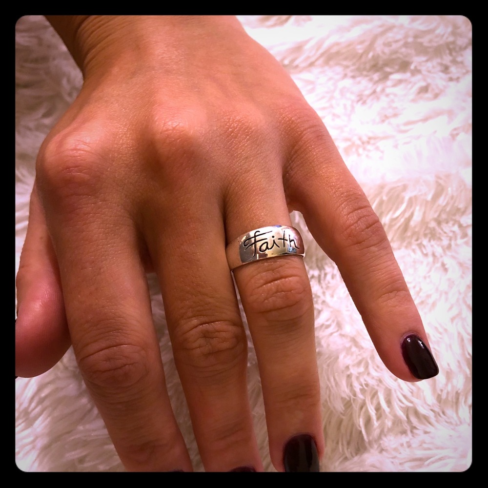 Sterling Silver Faith Ring